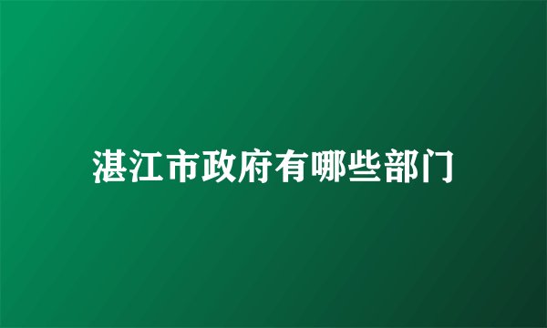 湛江市政府有哪些部门