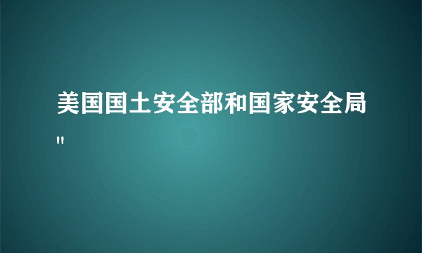 美国国土安全部和国家安全局