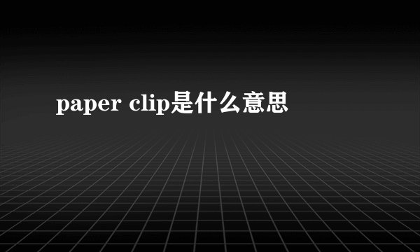 paper clip是什么意思