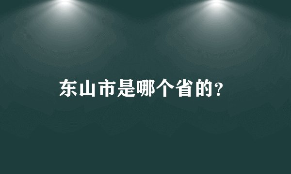东山市是哪个省的？