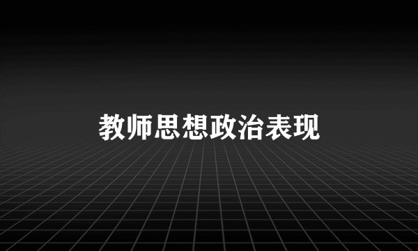 教师思想政治表现