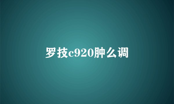 罗技c920肿么调