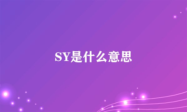 SY是什么意思