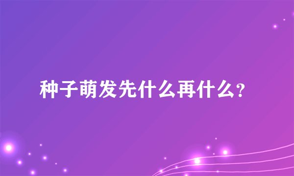 种子萌发先什么再什么？