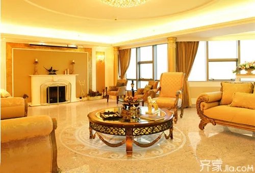 客厅地面拼花装修效果图 欧式装修让空间高端大气上档次