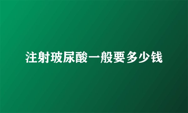 注射玻尿酸一般要多少钱
