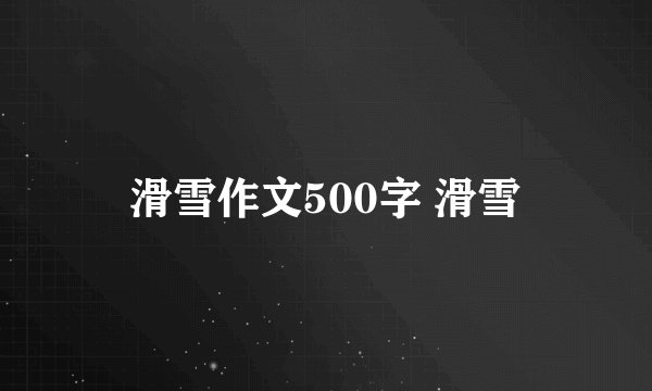 滑雪作文500字 滑雪
