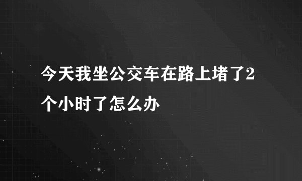 今天我坐公交车在路上堵了2个小时了怎么办