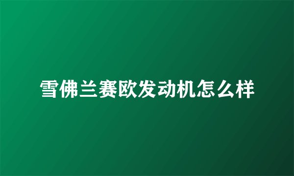 雪佛兰赛欧发动机怎么样