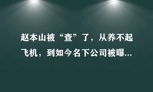 赵本山被“查”了，从养不起飞机，到如今名下公司被曝违法，他这是怎么了？