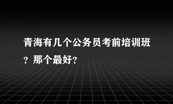 青海有几个公务员考前培训班？那个最好？