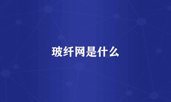 玻纤网是什么