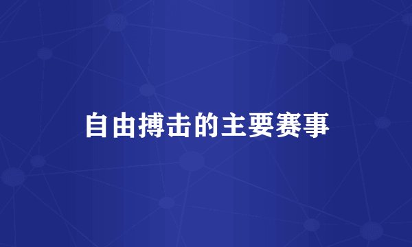 自由搏击的主要赛事