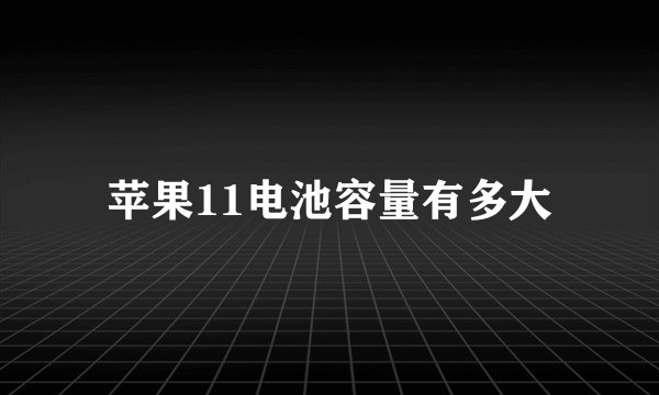苹果11电池容量有多大