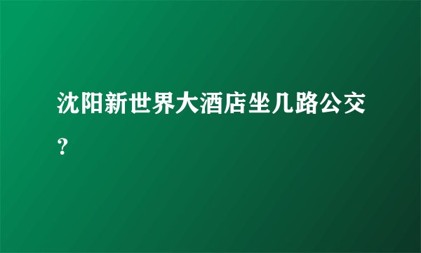 沈阳新世界大酒店坐几路公交？