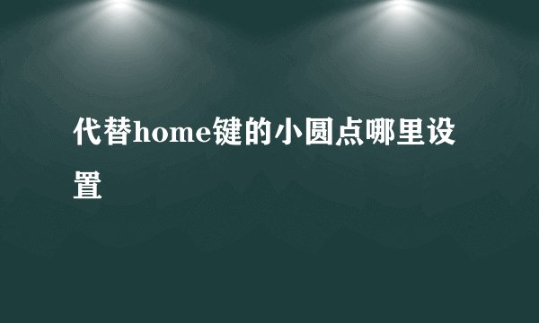 代替home键的小圆点哪里设置