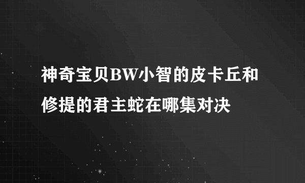 神奇宝贝BW小智的皮卡丘和修提的君主蛇在哪集对决