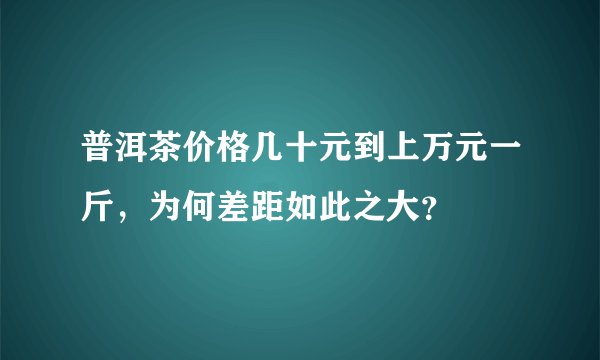 普洱茶价格几十元到上万元一斤，为何差距如此之大？