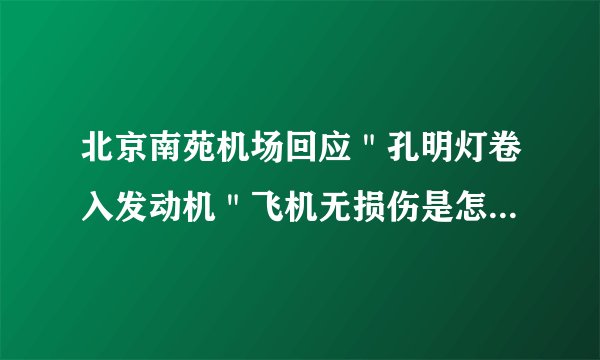 北京南苑机场回应＂孔明灯卷入发动机＂飞机无损伤是怎么回事？