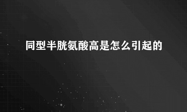 同型半胱氨酸高是怎么引起的