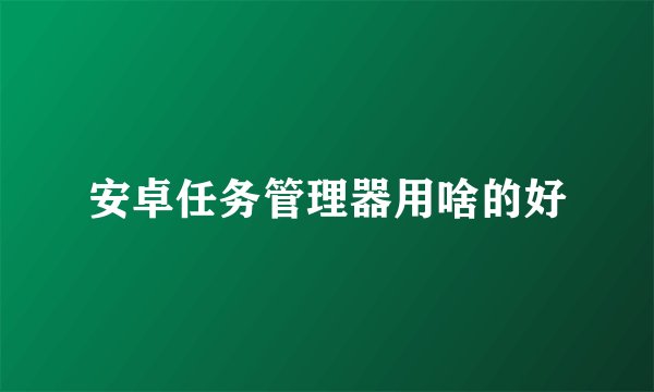 安卓任务管理器用啥的好