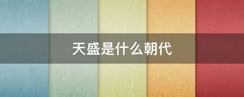 天盛是什么朝代