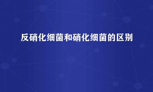 反硝化细菌和硝化细菌的区别