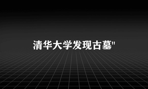 清华大学发现古墓