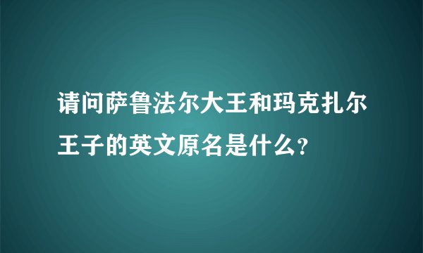 请问萨鲁法尔大王和玛克扎尔王子的英文原名是什么？
