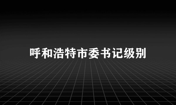 呼和浩特市委书记级别