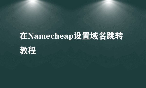 在Namecheap设置域名跳转教程
