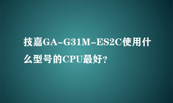 技嘉GA-G31M-ES2C使用什么型号的CPU最好？