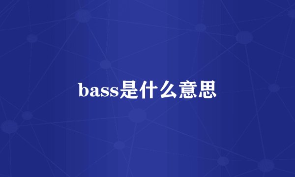 bass是什么意思