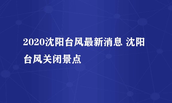 2020沈阳台风最新消息 沈阳台风关闭景点