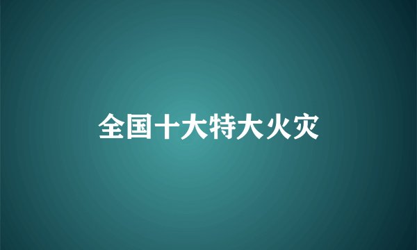 全国十大特大火灾