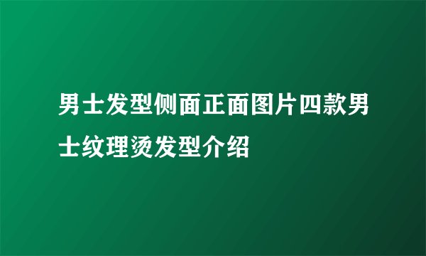 男士发型侧面正面图片四款男士纹理烫发型介绍