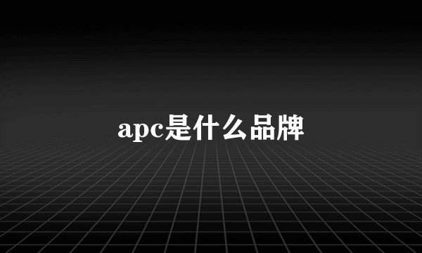 apc是什么品牌