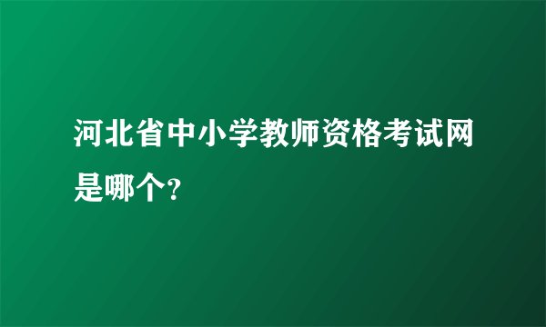 河北省中小学教师资格考试网是哪个？