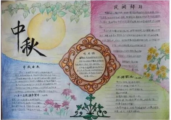一年级 中秋节 手抄报怎么画