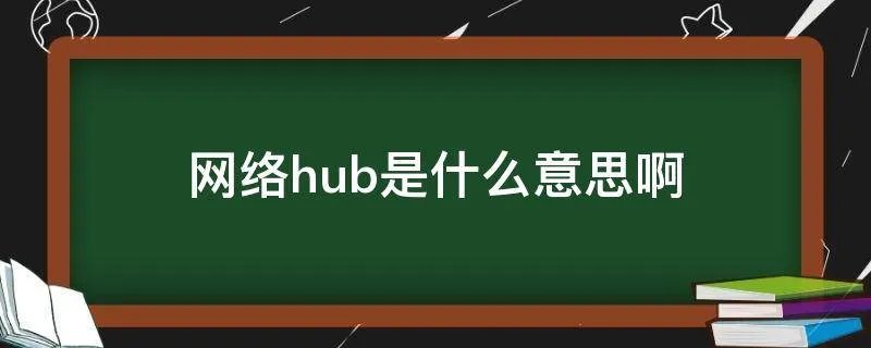 网络hub是什么意思啊