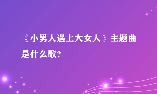 《小男人遇上大女人》主题曲是什么歌？