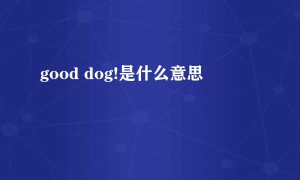 good dog!是什么意思