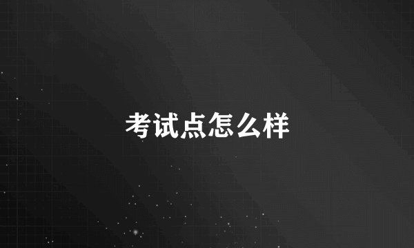 考试点怎么样