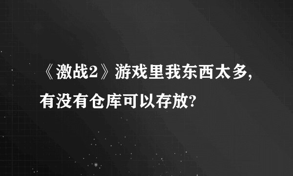 《激战2》游戏里我东西太多, 有没有仓库可以存放?