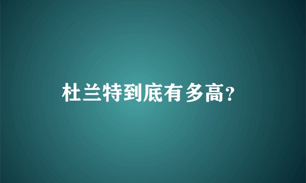 杜兰特到底有多高？