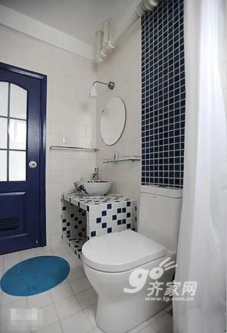 蓝白涂料改装二手房 97平清新可爱地中海家