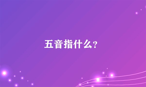 五音指什么？