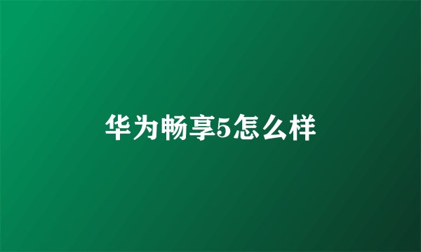 华为畅享5怎么样