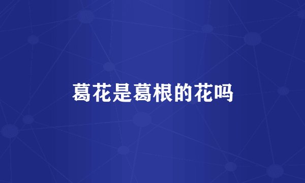葛花是葛根的花吗