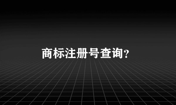 商标注册号查询？